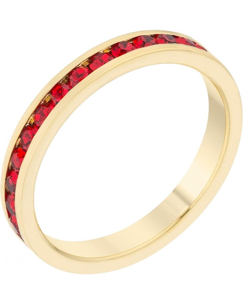 Stylish Birthstone Stackables Swarovski Crystal Eternity Bands Ruby/Gold - July $10.19 Rings