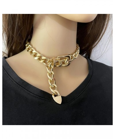 Layered Chunky Necklace for Women Gold Cuban Link Chain Carabiner Necklace Punk Statement Necklace Chunky Choker Necklace Jew...