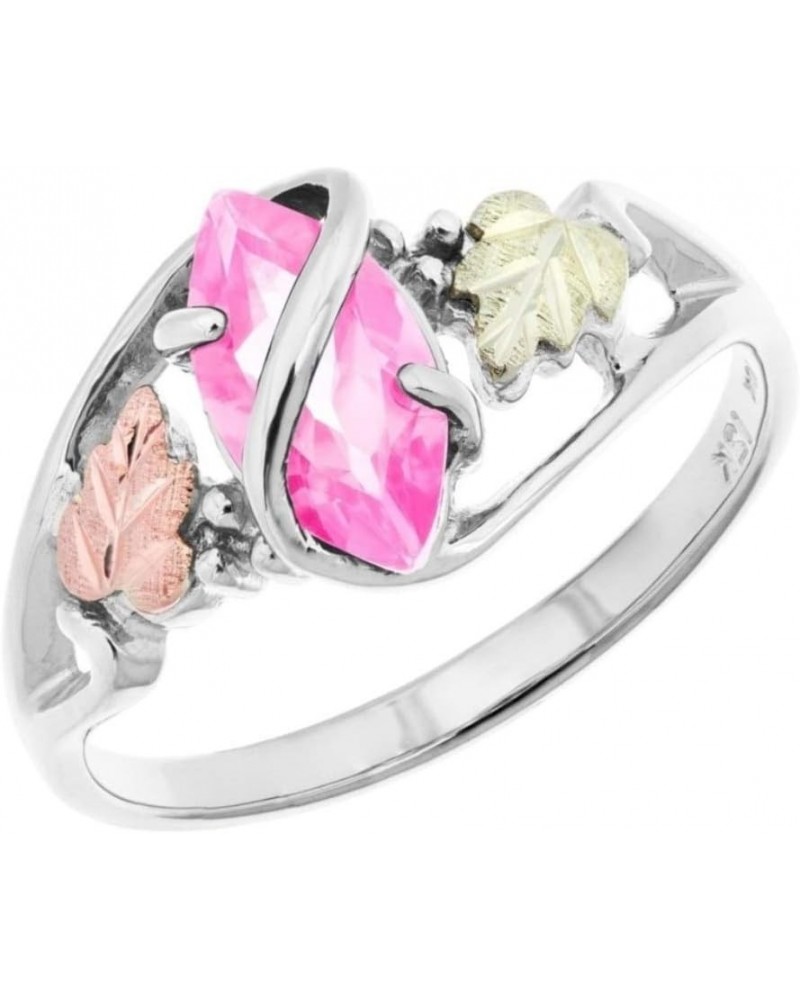 Marquise Pink CZ Ring, Sterling Silver, 12k Green and Rose Black Hills Gold $76.74 Rings