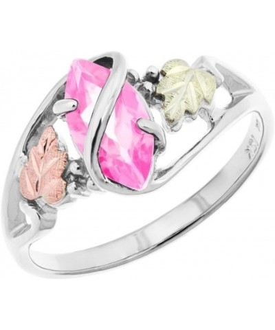 Marquise Pink CZ Ring, Sterling Silver, 12k Green and Rose Black Hills Gold $76.74 Rings