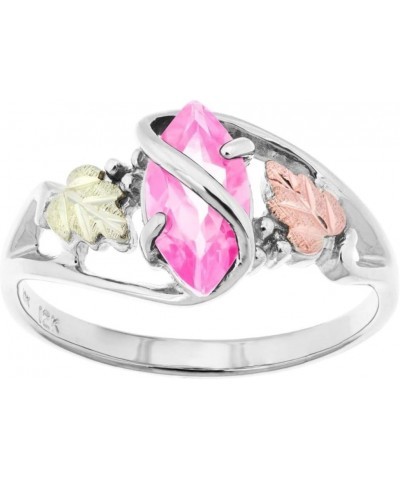 Marquise Pink CZ Ring, Sterling Silver, 12k Green and Rose Black Hills Gold $76.74 Rings