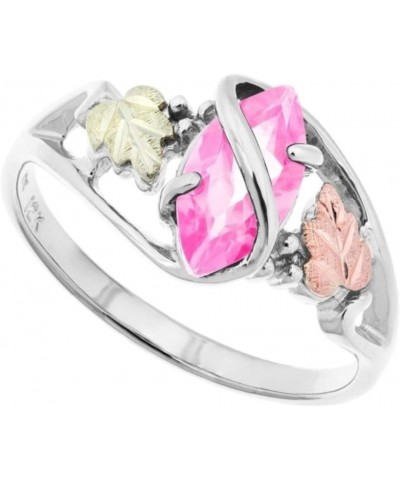 Marquise Pink CZ Ring, Sterling Silver, 12k Green and Rose Black Hills Gold $76.74 Rings