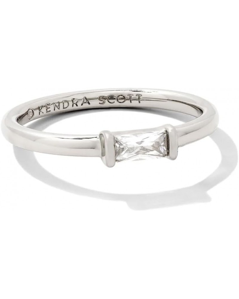 Juliette Band Ring in White Crystal, Fashion Jewelry for Women 6 RHODIUM - WHITE CRYSTAL $22.25 Others