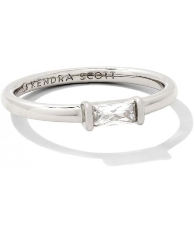 Juliette Band Ring in White Crystal, Fashion Jewelry for Women 6 RHODIUM - WHITE CRYSTAL $22.25 Others