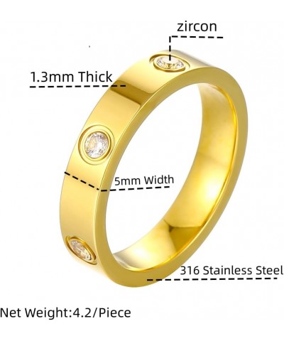 Ladies Stainless Steel Ring Love Friendship Ring Golden High Polish Stainless Steel Ring Wedding Jewelry Birthday Gift, 5-10 ...