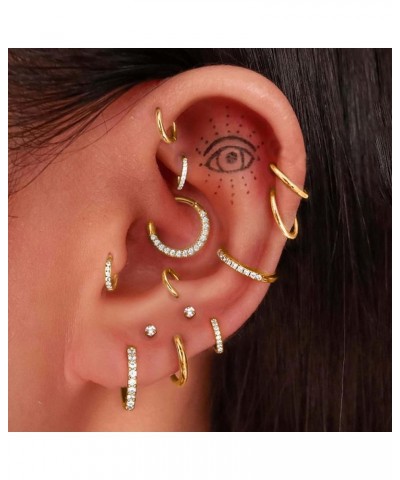 316L Surgical Steel Hinged Nose Rings Hoop 16G 18G Septum Rings for Women Men Clicker Cartilage Earrings Daith Helix Hoop Tra...