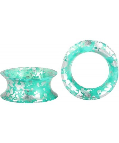 2pcs Soft Silicone Tunnels with Colorful Spots Piercing Jewelry Earrings Gauges 2g-1 inch turquoise with silver spots $3.77 B...