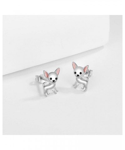 Cute Puppy Dog Stud Earrings for Girls 925 Sterling Silver Hypoallergenic Dachshund/French Bulldog Stud/Chihuahua Earring Kid...