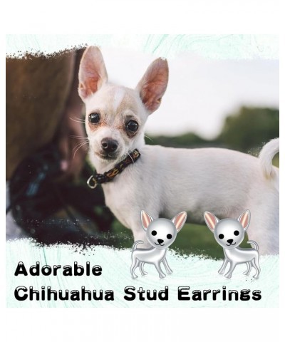 Cute Puppy Dog Stud Earrings for Girls 925 Sterling Silver Hypoallergenic Dachshund/French Bulldog Stud/Chihuahua Earring Kid...