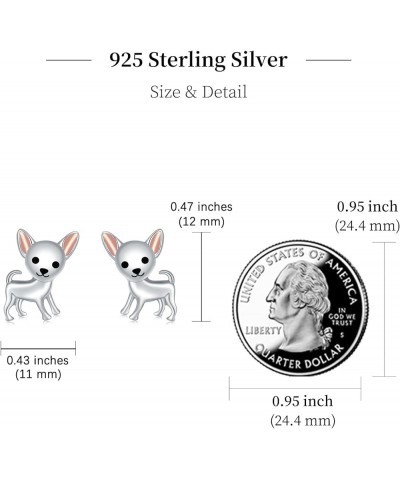 Cute Puppy Dog Stud Earrings for Girls 925 Sterling Silver Hypoallergenic Dachshund/French Bulldog Stud/Chihuahua Earring Kid...