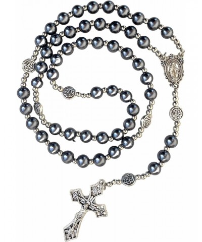 Rosary Necklace Cross Pendant Grey Necklace Catholic Rosary Sweater Chain for Women Prayer And Meditation Rosary $11.19 Neckl...