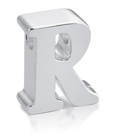 Initial Letter R Personalized Serif Font Pendant Necklace Thin 1mm Chain Sterling Silver 16.0 Inches $31.69 Necklaces