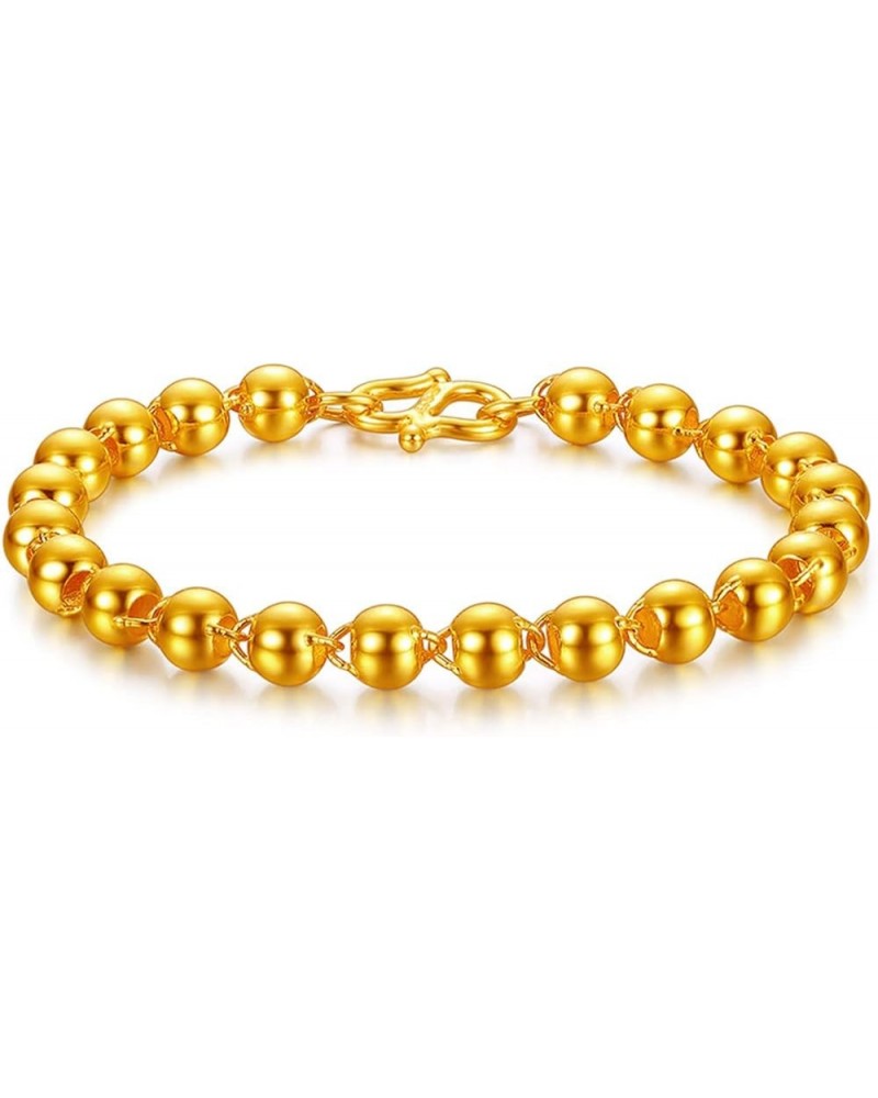 18K Gold Plated Jewelry Bead Bracelet Ball Link Bracelet Gold $7.79 Bracelets