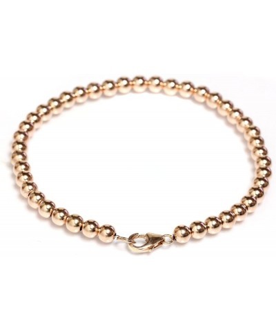 14k Gold Beaded Ball Bracelet with Lobster Clasp 5 mm Beads 6" to 8.5 Rose Gold 6.0 Inches $140.60 Bracelets