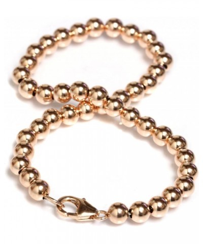 14k Gold Beaded Ball Bracelet with Lobster Clasp 5 mm Beads 6" to 8.5 Rose Gold 6.0 Inches $140.60 Bracelets