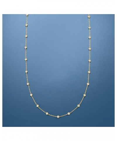 4.50 ct. t.w. CZ Station Necklace 18kt Gold Over Silver 16.0 Inches $68.88 Necklaces