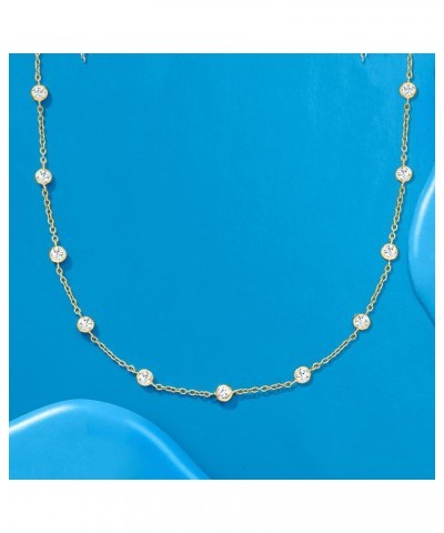 4.50 ct. t.w. CZ Station Necklace 18kt Gold Over Silver 16.0 Inches $68.88 Necklaces