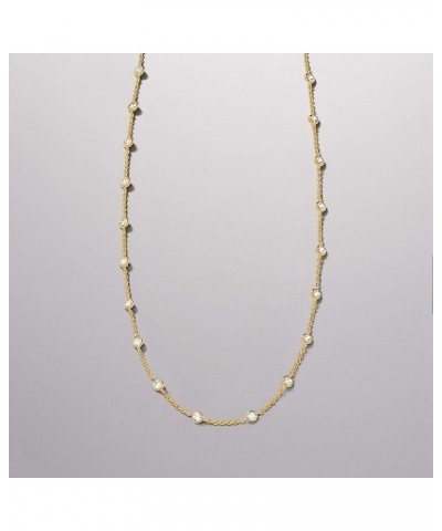 4.50 ct. t.w. CZ Station Necklace 18kt Gold Over Silver 16.0 Inches $68.88 Necklaces