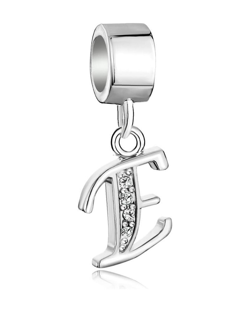 Sterling Silver Alphabet Beads A Letter Initial Spacer Dangle Clear Synthetic Crystal Charm E $8.61 Bracelets