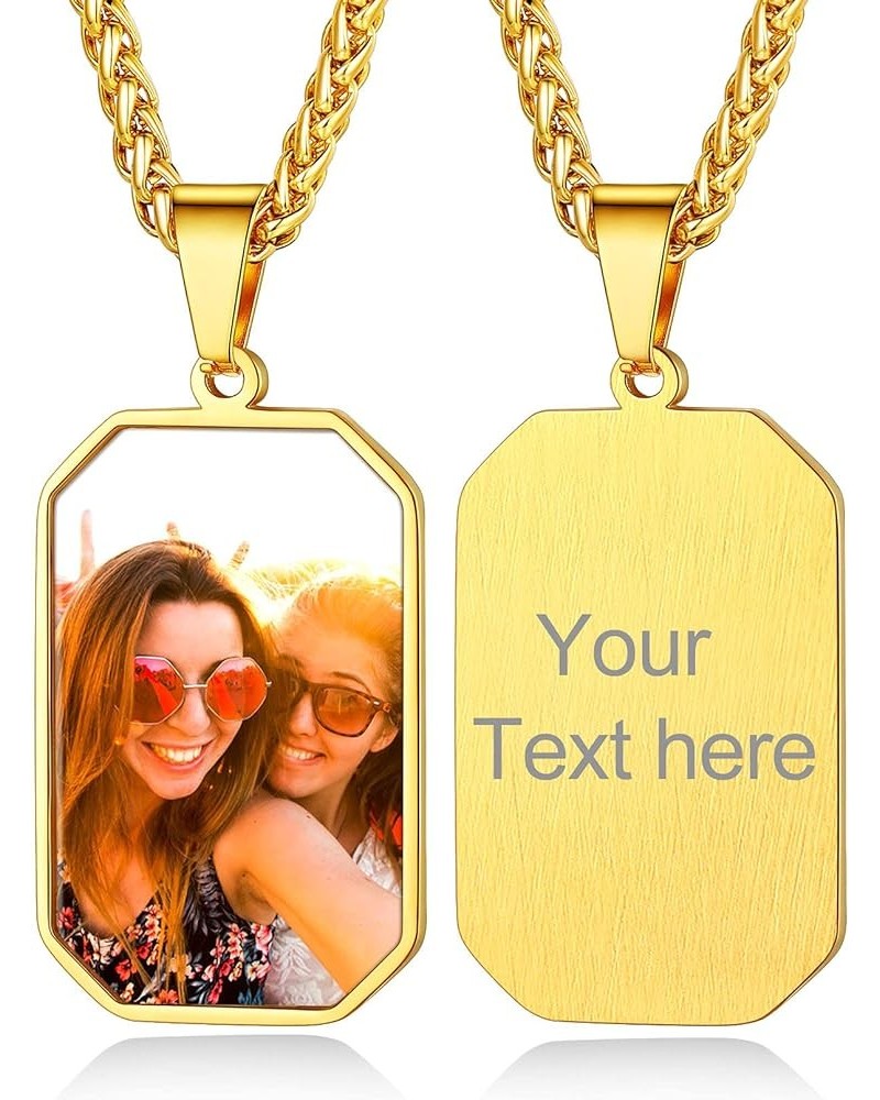 Picture Necklace Personalized Custom Dog Tag/Disc/Heart Pendant Picture Jewelry Engraved Memory Chain with Photo Name Customi...