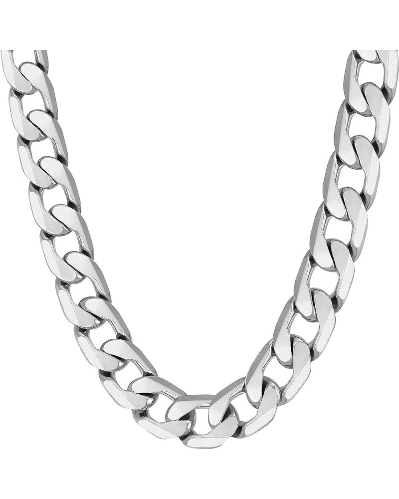 Beveled Cuban Link Curb Chain Necklaces 24k Real Gold Plated (3mm, 6mm & 9.5mm) 36 inches 9.5mm White Gold $39.82 Necklaces