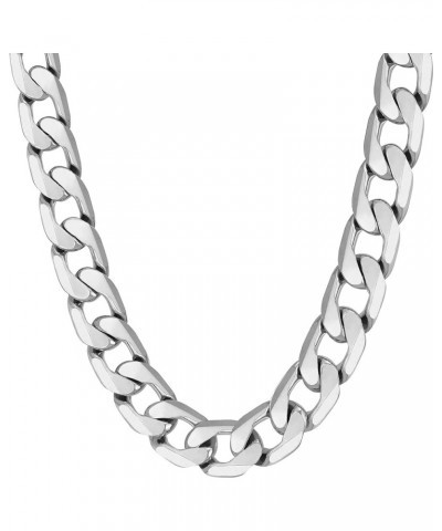 Beveled Cuban Link Curb Chain Necklaces 24k Real Gold Plated (3mm, 6mm & 9.5mm) 36 inches 9.5mm White Gold $39.82 Necklaces