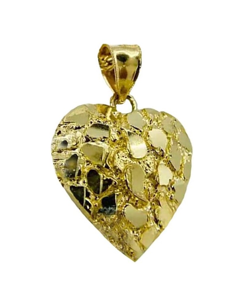 Hip Hop Unique Design Gold Nugget Heart Shaped Charm Pendant For Women and Men Jewerlry (X Small, Gold) $9.46 Necklaces