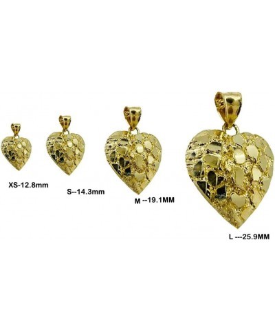 Hip Hop Unique Design Gold Nugget Heart Shaped Charm Pendant For Women and Men Jewerlry (X Small, Gold) $9.46 Necklaces