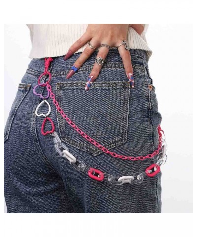 Cute Pants Jean Chain Layered Keychain Punk Colorful Pink Pendants Heart Pocket Trousers Chain Hiphop Rock Wallet Chains Body...