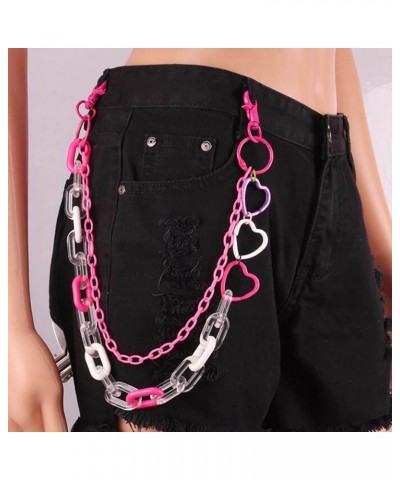 Cute Pants Jean Chain Layered Keychain Punk Colorful Pink Pendants Heart Pocket Trousers Chain Hiphop Rock Wallet Chains Body...