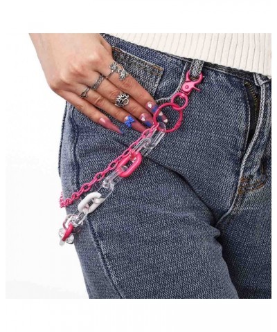 Cute Pants Jean Chain Layered Keychain Punk Colorful Pink Pendants Heart Pocket Trousers Chain Hiphop Rock Wallet Chains Body...