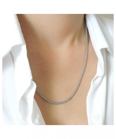 Chain necklace, 3MM Square Rolo Stainless steel chain necklace for women men, Silver chains 16-30 inch available 18 inch $7.4...