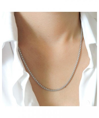 Chain necklace, 3MM Square Rolo Stainless steel chain necklace for women men, Silver chains 16-30 inch available 18 inch $7.4...