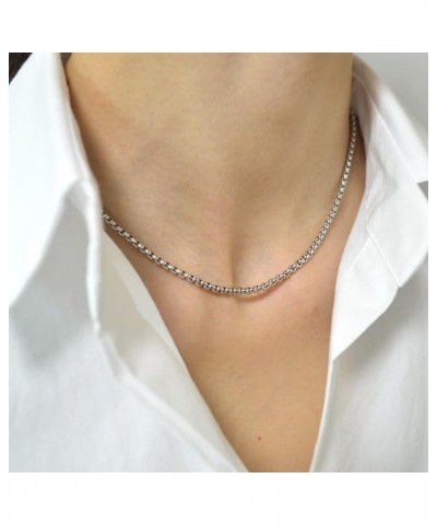 Chain necklace, 3MM Square Rolo Stainless steel chain necklace for women men, Silver chains 16-30 inch available 18 inch $7.4...