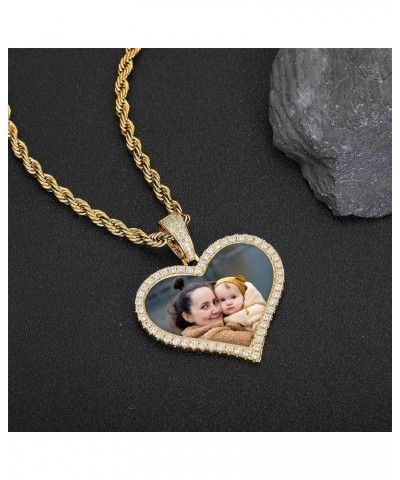 Custom Photo Necklace with Picture Inside 18K Gold Plated Engraved Necklace for Men Women Custom Chain Pendant Memorial Neckl...