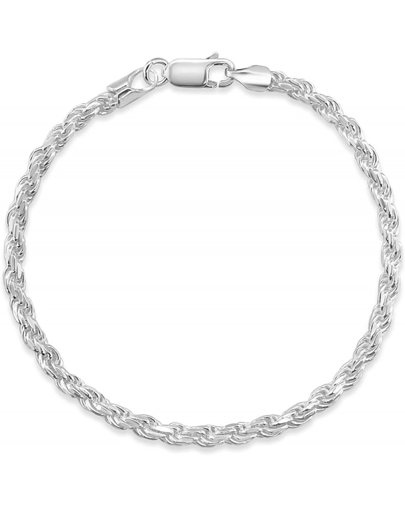 925 Sterling Silver Chain Bracelet, Rope Link Bracelet for Men & Women, Hypoallergenic, Best Fit for Gifting to Loved Ones 2....