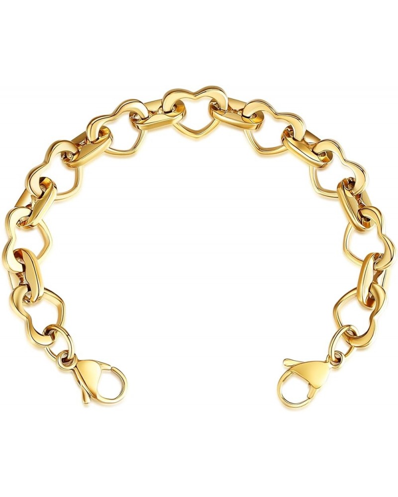 Heart Link Stainless Steel Interchangeable Medical Alert Bracelet BIG-GOLD 6.0 Inches $12.31 Bracelets