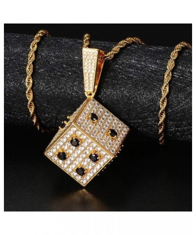 18K Gold/Platinum Plated AAA CZ Iced Out Pendant Necklace for Men Women Simulate Diamond Accents Bling Bling Hip Hop Charm Ne...