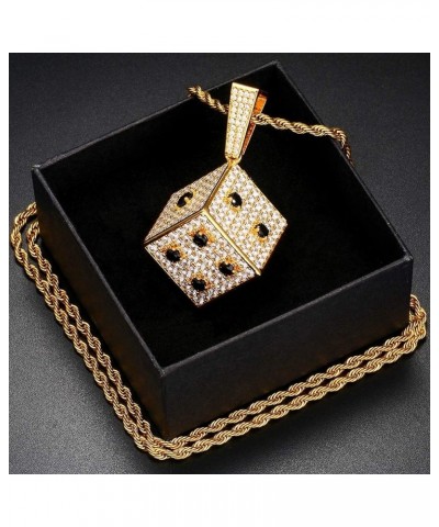 18K Gold/Platinum Plated AAA CZ Iced Out Pendant Necklace for Men Women Simulate Diamond Accents Bling Bling Hip Hop Charm Ne...