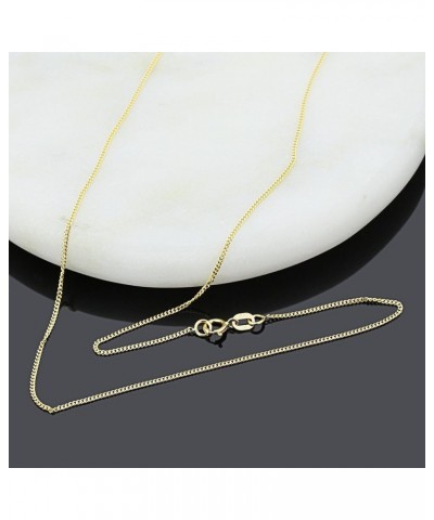 Solid 14K Gold Necklace 0.9mm Baby Link Curb Chain Necklace (16, 18, 20, 22, 24 Inches) 22.0 Inches $57.16 Necklaces