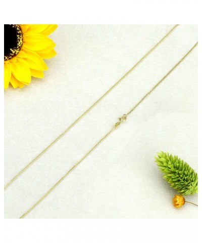 Solid 14K Gold Necklace 0.9mm Baby Link Curb Chain Necklace (16, 18, 20, 22, 24 Inches) 22.0 Inches $57.16 Necklaces