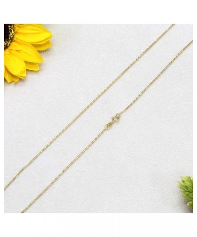 Solid 14K Gold Necklace 0.9mm Baby Link Curb Chain Necklace (16, 18, 20, 22, 24 Inches) 22.0 Inches $57.16 Necklaces