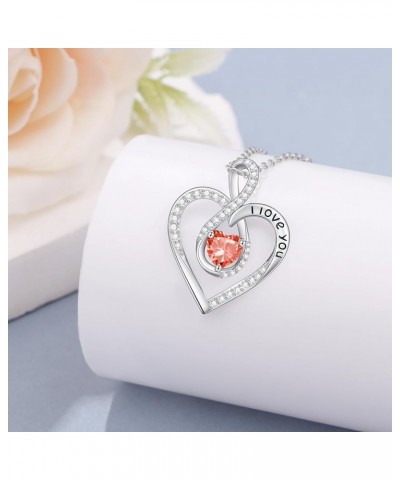 Mothers Day Birthday ????? ??? ???????? ???? ?????????? ???????, Infinity Rose Heart Birthstone Necklace for Women, Anniversa...