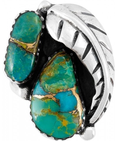 Turquoise Ring Sterling Silver 925 Genuine Gemstones Size 6 to 11 Matrix Turquoise $20.24 Rings