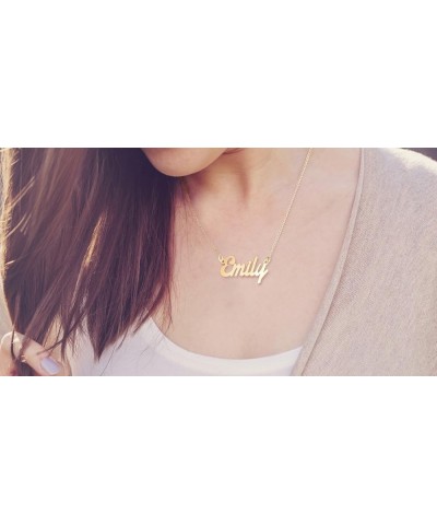 14K Gold Personalized Name Necklace in Glamorous Font by JEWLR 18.0 Inches Yellow Gold $91.80 Necklaces