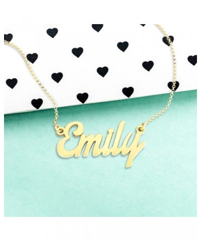 14K Gold Personalized Name Necklace in Glamorous Font by JEWLR 18.0 Inches Yellow Gold $91.80 Necklaces