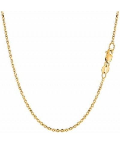 14k SOLID Yellow Gold 0.8MM-4.00MM Thick Shiny Diamond Cut Cable Link Chain Necklace for Pendants Charms with Lobster-Claw Cl...