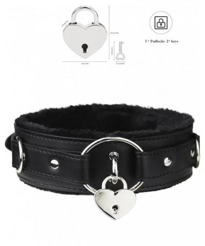 PU leather choker Necklace for women with lock Adjustable Collar size BB1 Black $12.18 Necklaces