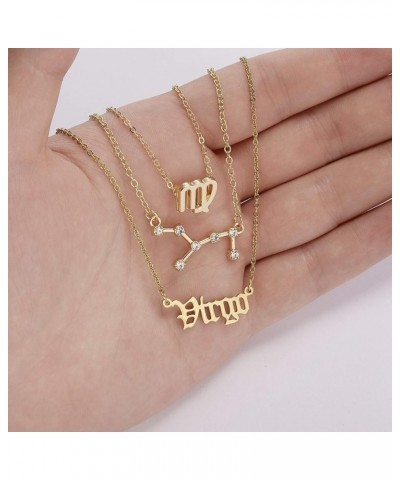 3Pcs Zodiac Necklace Set 12 Constellation Sign Pendant Necklace Astrology Birthday Gift For Women Girls Virgo(8.23~9.22) $7.5...