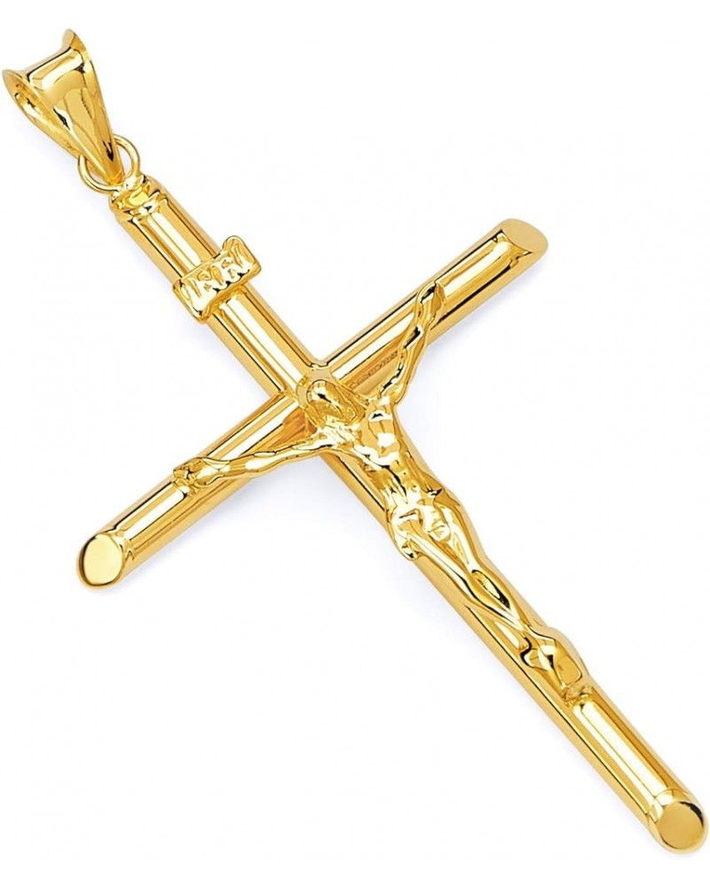 14k REAL Yellow Gold Religious Crucifix Jesus Cross Charm Pendant - 5 Different Size Available 50 x 25 mm $52.08 Pendants